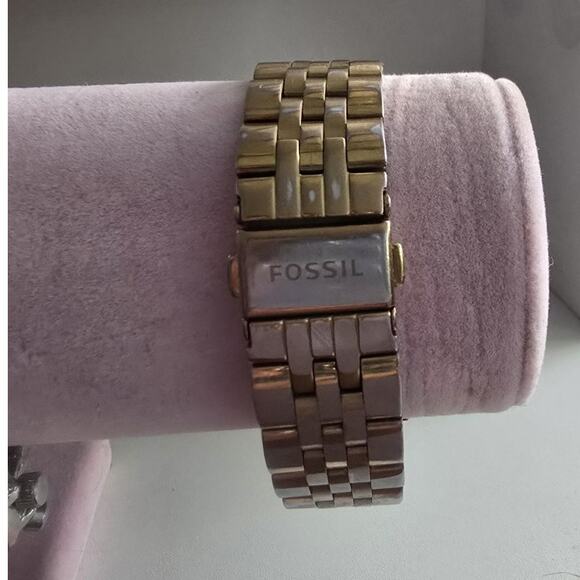 Fossil Q Hybrid Virginia Rose Gold-Tone Stainless Steel Smartwatch FTW1106 - Picture 7 of 8